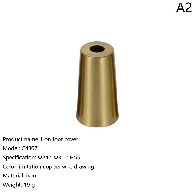 Foot Solid Brushed Iron Table Chair Cylinder Cap Protect Decor Bottom Safe Pad