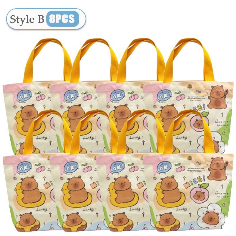 1-20PCS Cartoon Canvas Bag Novelty Tote Bag Kapibara Inner Daily Large Capacity Shoulder Bag Cartoon Capybara Kawaii Hand Bags