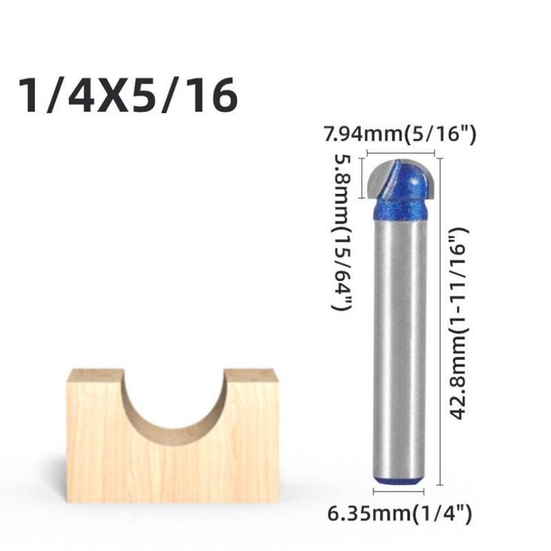 1/4inch 6mm Shank Professional level Ball Nose Router Bits Set End Mill Round Cove Box Solid Carbide CNC Radius Core Milling Bit