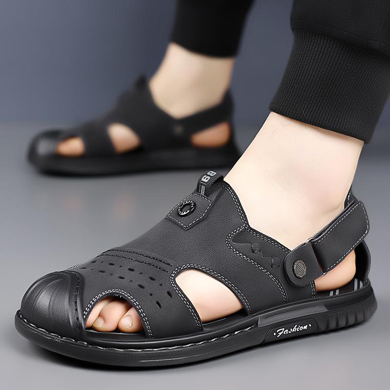 Fashion New Arrival Summer Sandals Men's Casual Mesh Breathable Beach Shoes for Male Slippers Fashion Comfy Quick Dry Wading Aqua Shoes