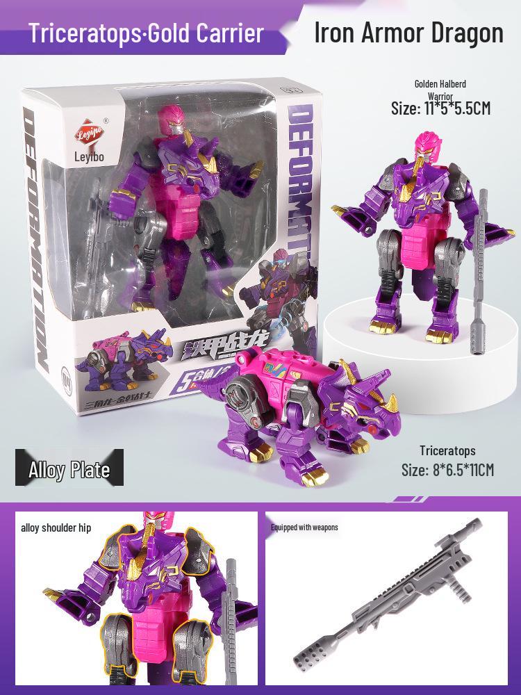 Five-in-One Mecha Alloy Dinosaur Toy: Transforming Robot Tyrannosaurus Rex Grimlock - Perfect Birthday Gift for Boys