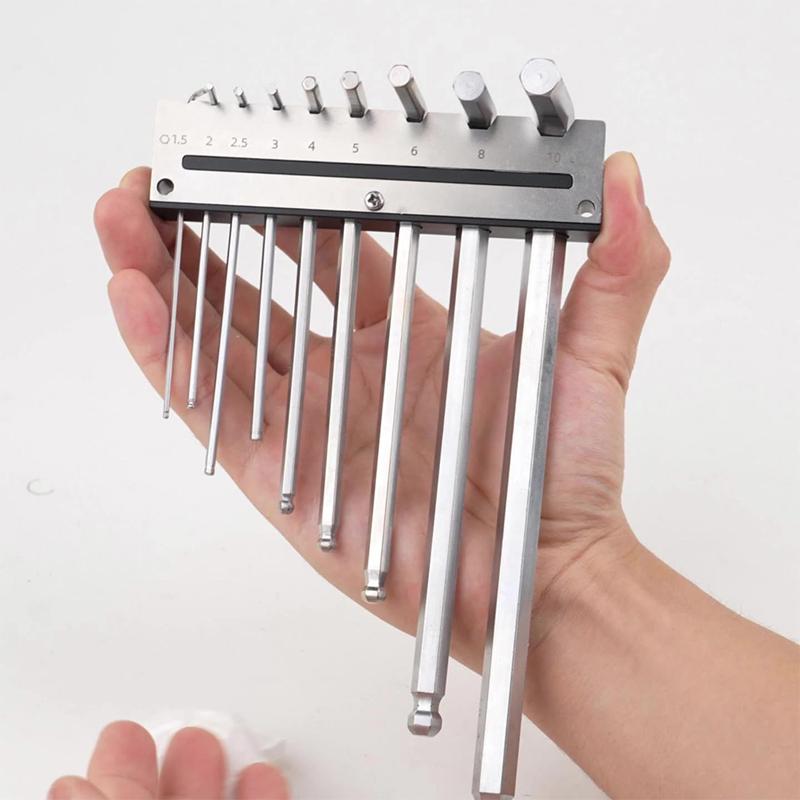 1.5-10Mm Hex Wrench Holder 9 Slot Wall Mount Wrench Storage Rack Wall Wrench Tray Woodworking Tool Hanging Organizer