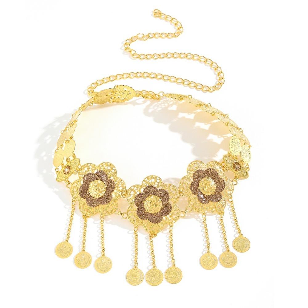 Inlaid Diamond Fringe Belt Alloy Fringe Waist Chain Vintage Waist Chain Belt  For Weddings