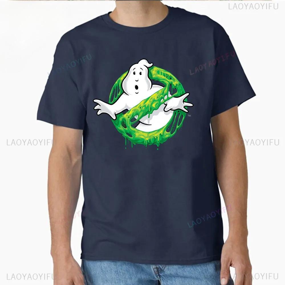 Movie Ghostbusters Print Short Sleeve Solid Cotton Unisex Unisex Tshirts Funny Graphic Crewneck Tops Big Size T Shirt Male Tops