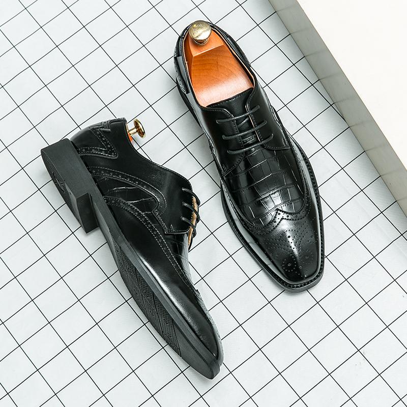Fashion Italian High-end Brand Classic Brown Men's Leather Casual Shoes Commuting Daily Driving Shoes Men's Business Formal Shoes