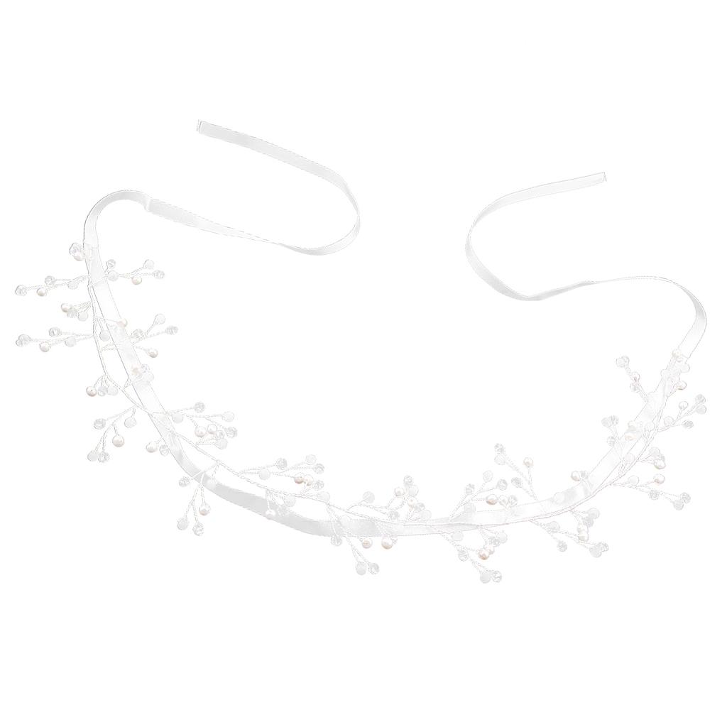Graceful Bridal Leaves Flowers Rhinestone Headband Prom Accessories - As Described,