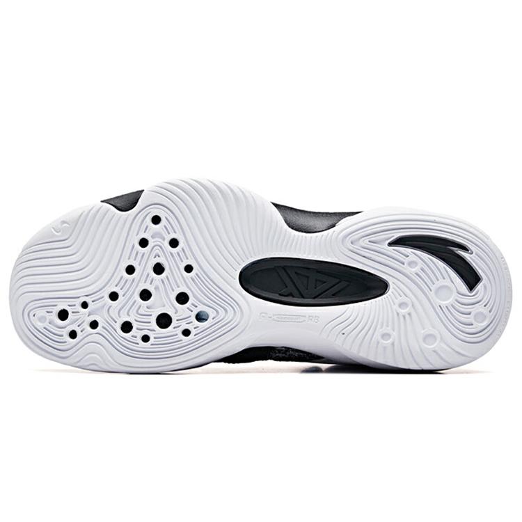 New Anta Cushioning Anti Slip And Wear Resistant Mid Top Performance Basketball Shoes Black White 11931605-4