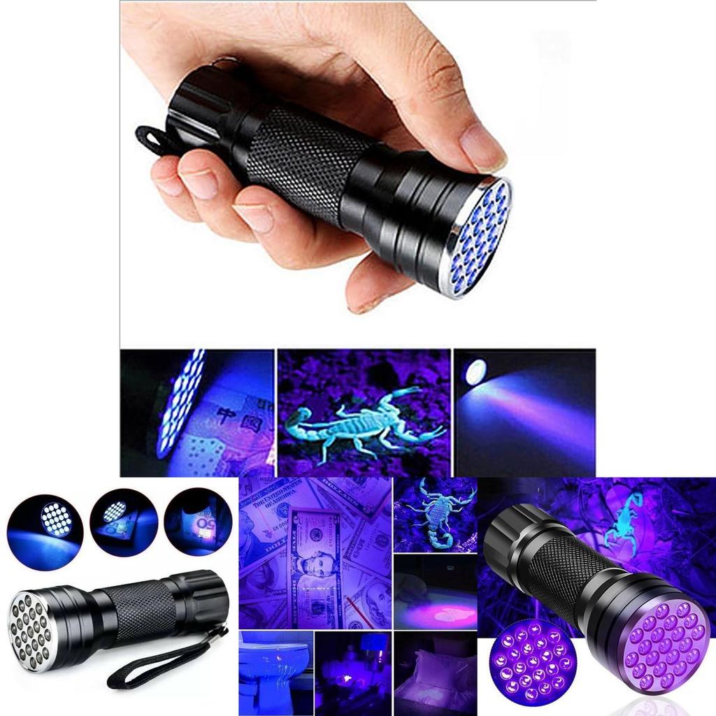 Compact Uv Flashlight With 21 Ultraviolet Leds For Pet Urine Stains Detection And More