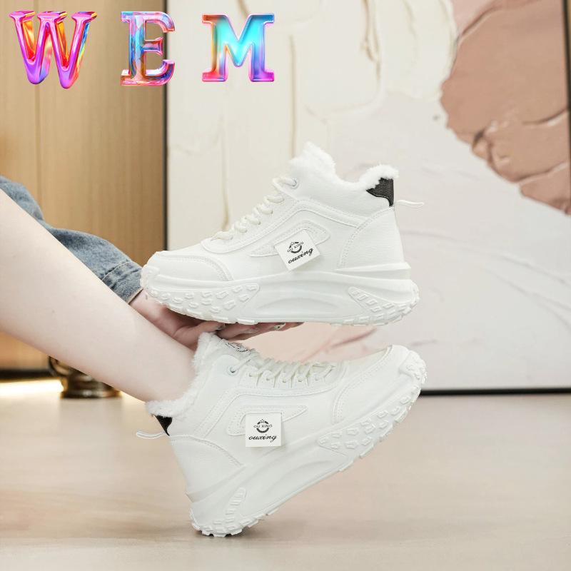 Wenerman 2025 Зимние женские флисовые утепленные толстые кроссовки-папы, зимние ботинки 39