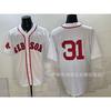 Maglietta da Baseball Unisex Ricamata Boston Red Sox Abbigliamento Sportivo Miscela di Cotone Traspirante Abbigliamento per tifosi