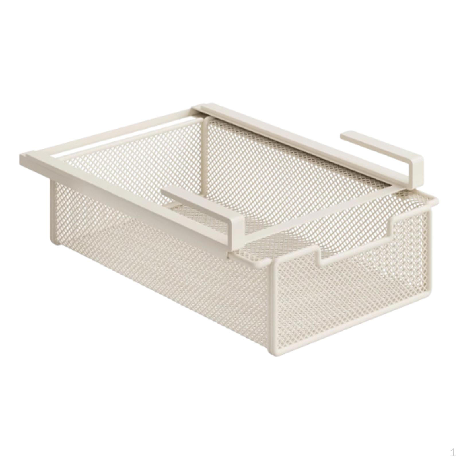 

under Shelf Basket Drawer Cabinet Organizer Storage Attaches to Sliding Pull Out