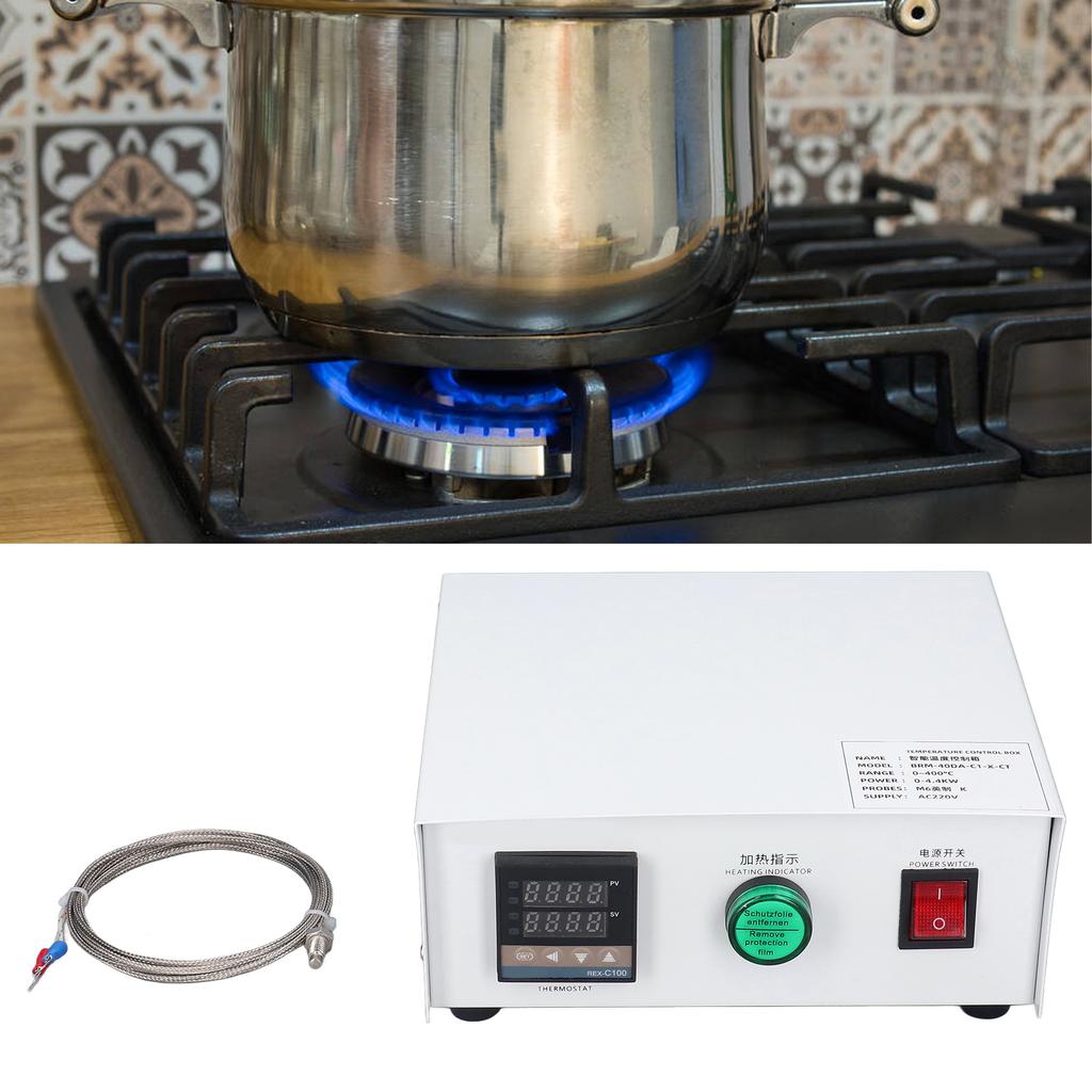 PID Temperature Controller Self Tuning Control Box 0.400 celsius M6 BRM40 1XCT AC220V(1meter )