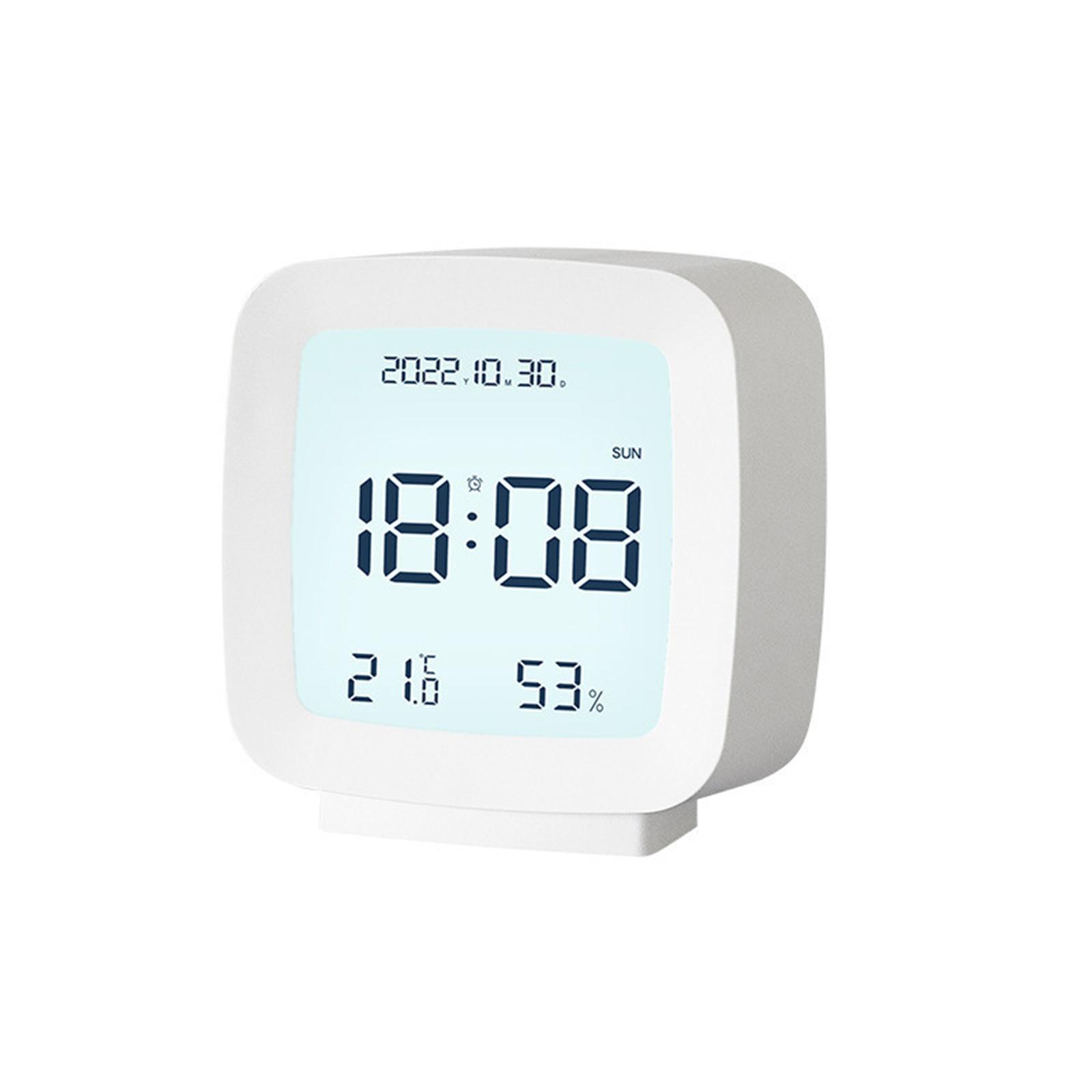 Practical Desk Digital Alarm Clock Clear Display and User Friendly Control Noiseless Operation for Living Room Kid Room 1 белый