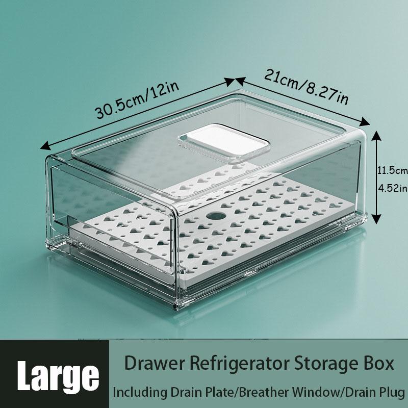 Refrigerator Organizer, Pantry Organization and Storage Bins,Plastic Stackable Storage Bins with Drawers, for Fridge Kitchen