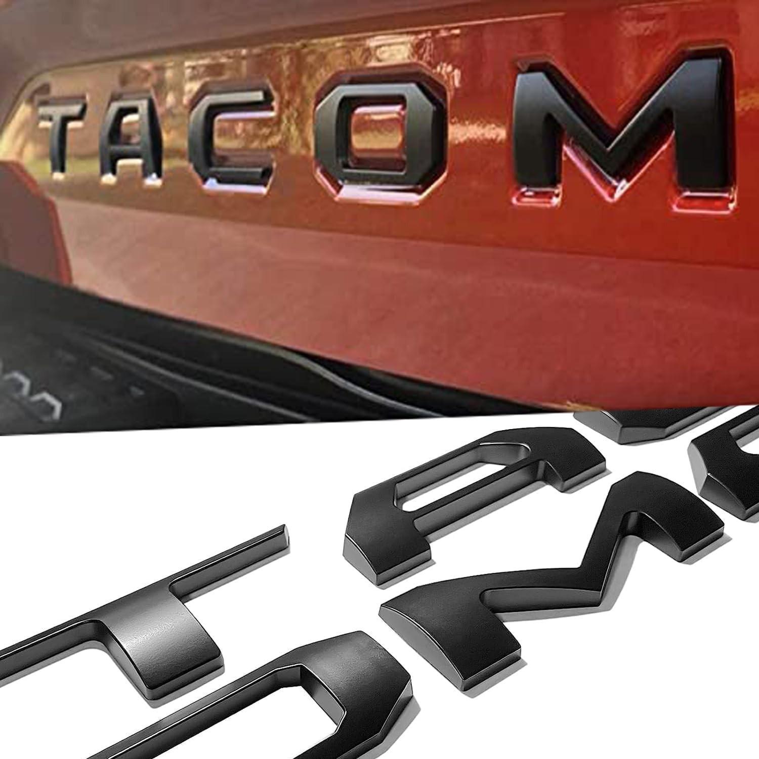 1SET For Tacoma 2016- 3D Tailgate ert Letters - Matte Black Emblems