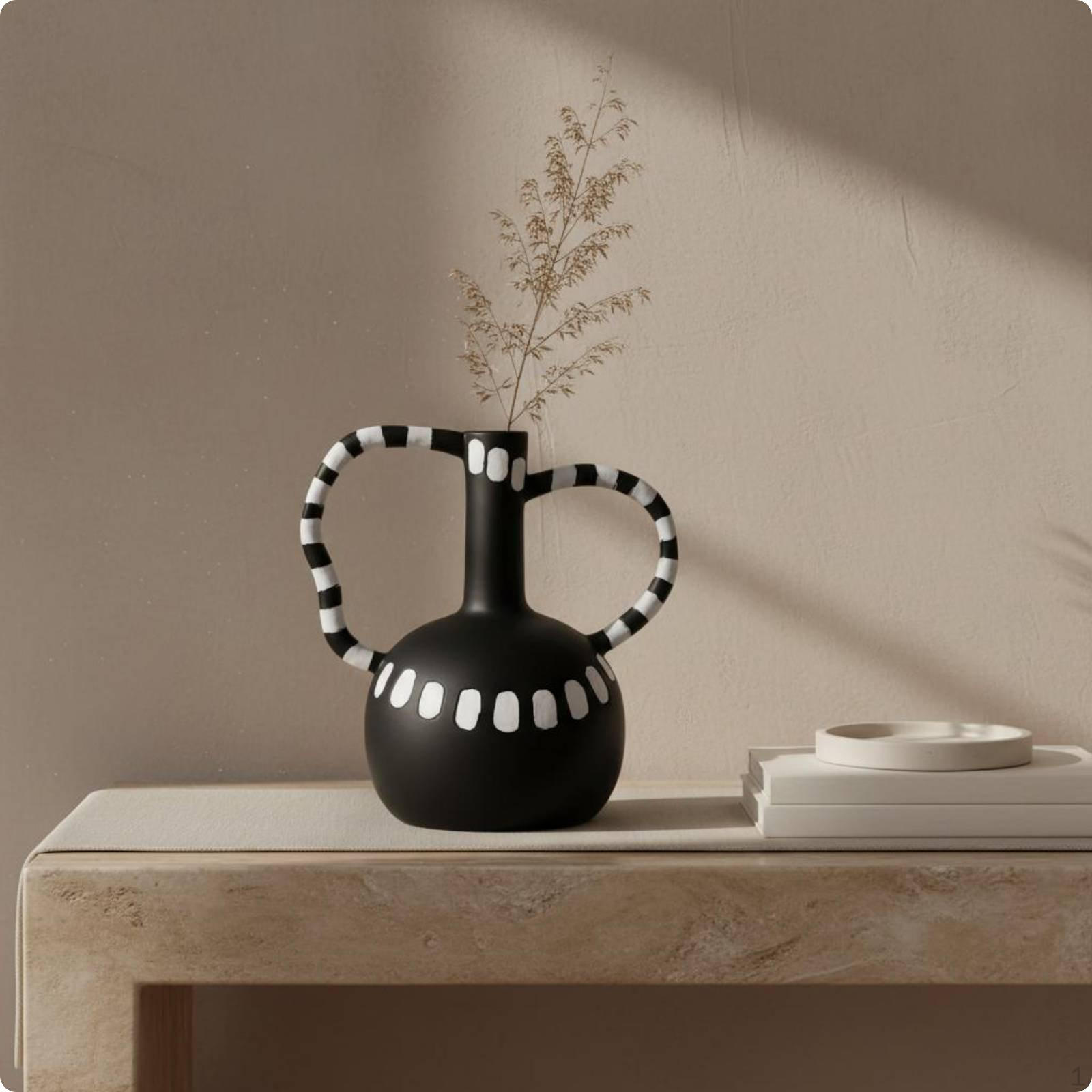 Decorative Vase Modern Irregular Ceramic Minimalist Ornamental Bottle for Living Room, Entryway