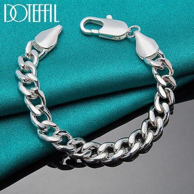 10mm Seitenkettenarmband Silber Schöner Schmuck