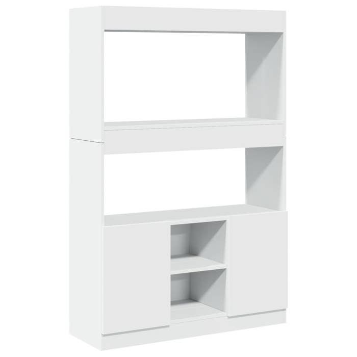 VidaXL Highboard White 92x33x140 Cm Engineered Wood, Bookcase, Modern Bookcase, Bookshelf, 3309609