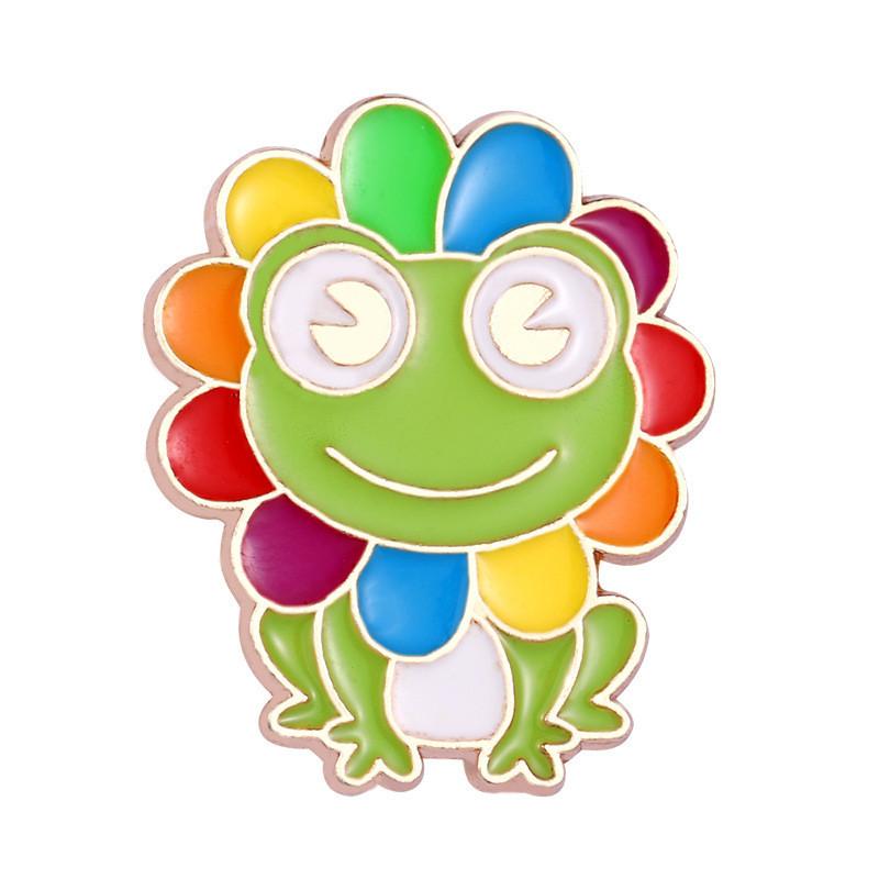 Fun Colorful And Animal Brooches With Rainbow Rabbit Fox And Frog Designs For Creative Gift Giving