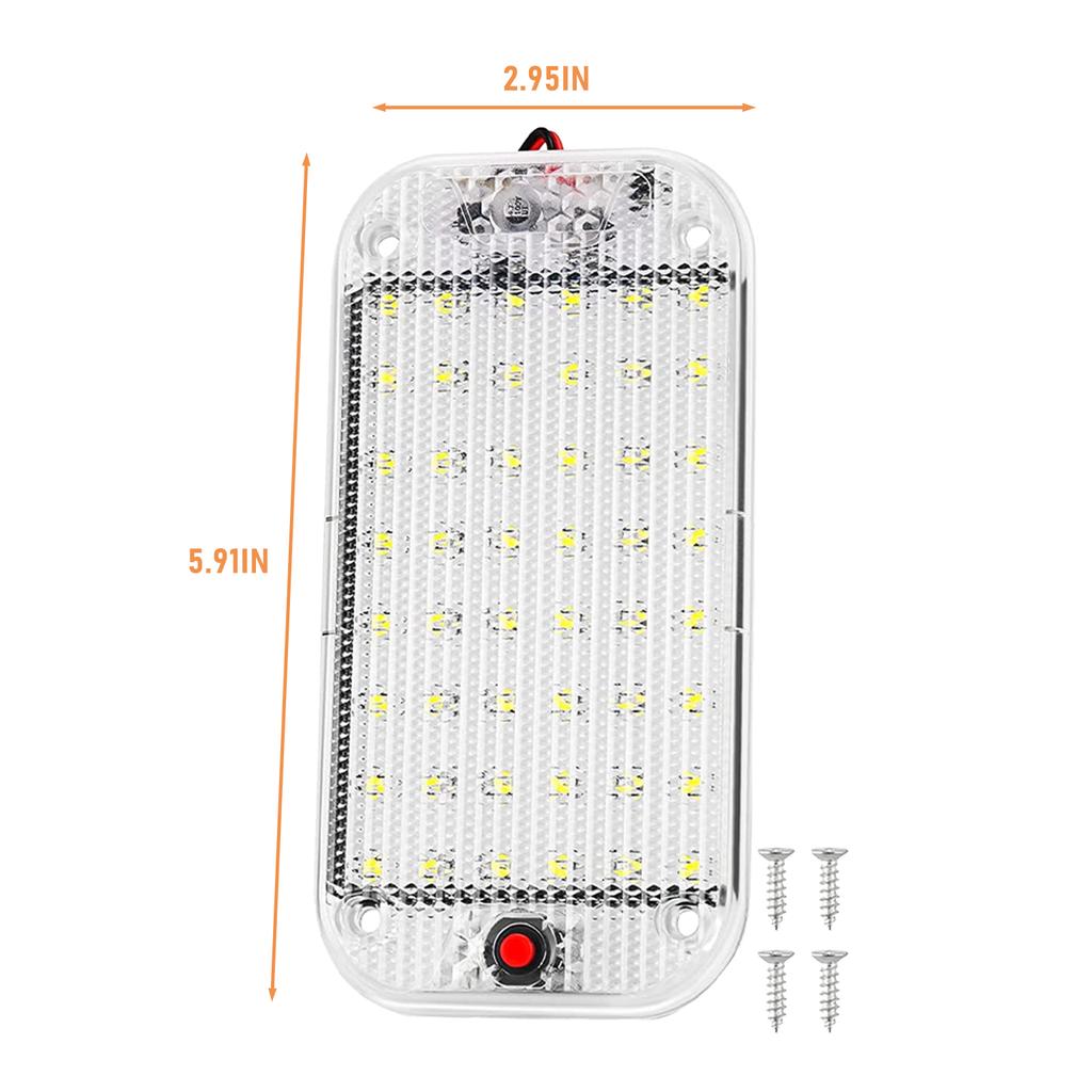 2 Pcs LED Interior Light 10W 48 LED Universal Bright Interior Light With ON/OFF Switch For 12V-85V Car Truck Dome Ceiling