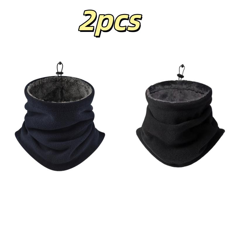 1/2pcs Men's Thermal Neck Gaiter - Heavyweight Windproof Warm Face Mask, Soft Fleece Lining, Breathable Polyester Knit