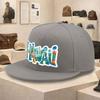 Summer Aloha Hawaii Shaka Sign Print Flat Brim Baseball Cap Trendy Street Style Polyester Adult Hip Hop Hat