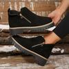 New Retro Design Casual Zipper Short Boots for Women Comfortable Versatile Non Slip Fashion Thick Soled Ankle Boots