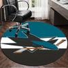 1PC San-Jose Sharks Hockey Round Rug, Non-slip Chair Mat, Home Decor, Circle Carpet Perfect for Office, Bedroom, Living Room,Christmas gift