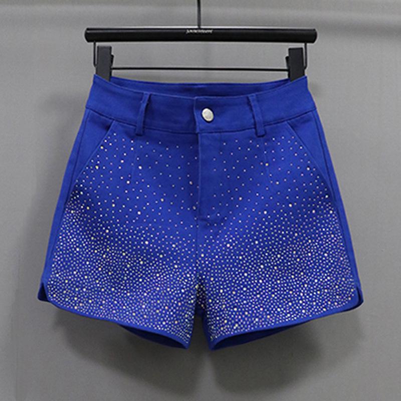 

Женские джинсовые шорты с высокой талией, облегающие, стрейч - Летние хот-пентс в корейском стиле 3XL (70-75 kg)