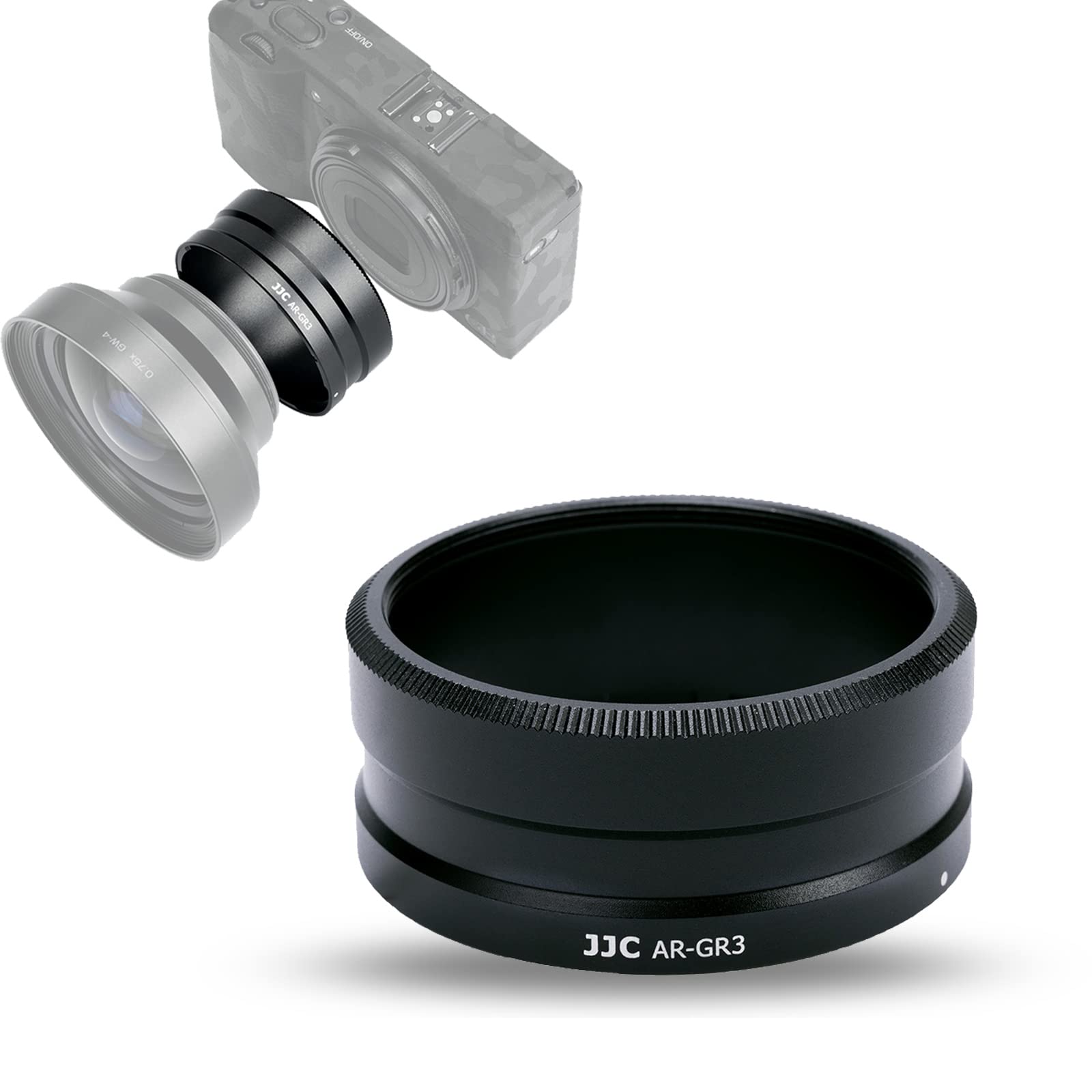 

JJC Lens Adapter for Ricoh Wide Conversion Lens Attached Ricoh GR III GRIII GR3 GRIII HDF Camera 49mm Filter Attachable Ricoh Lens Adapter Compatible