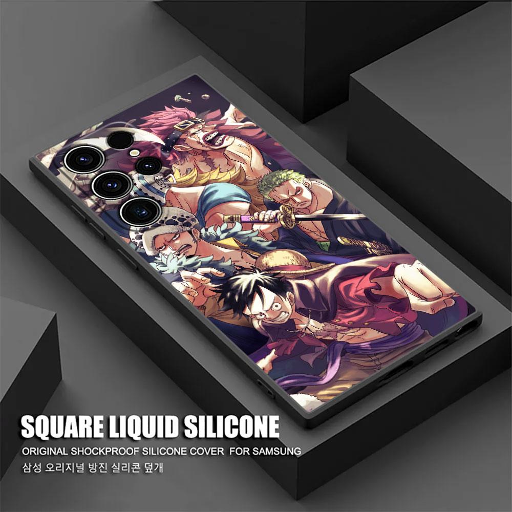 One P-Piece Kid Law Luffy Anime Phone Case For Samsung Galaxy S25 S24 S23 S20 S21 FE S26 S22 Ultra 5G S26 Plus S25FE Soft Cover