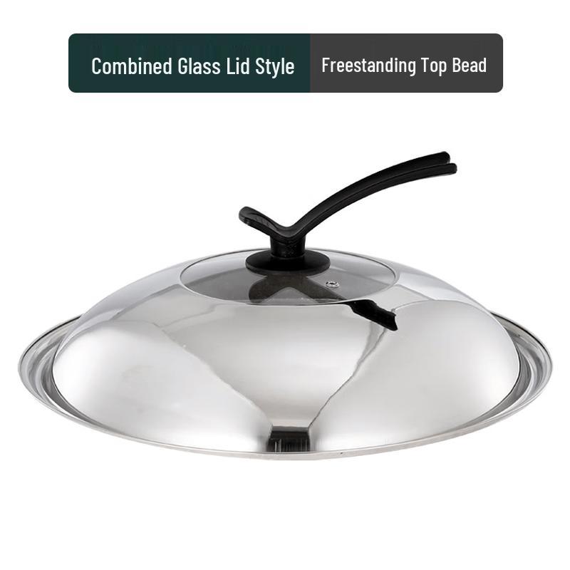 Ming Zhan Xuan Stainless Steel Visual Pot Lid with Standable Handle