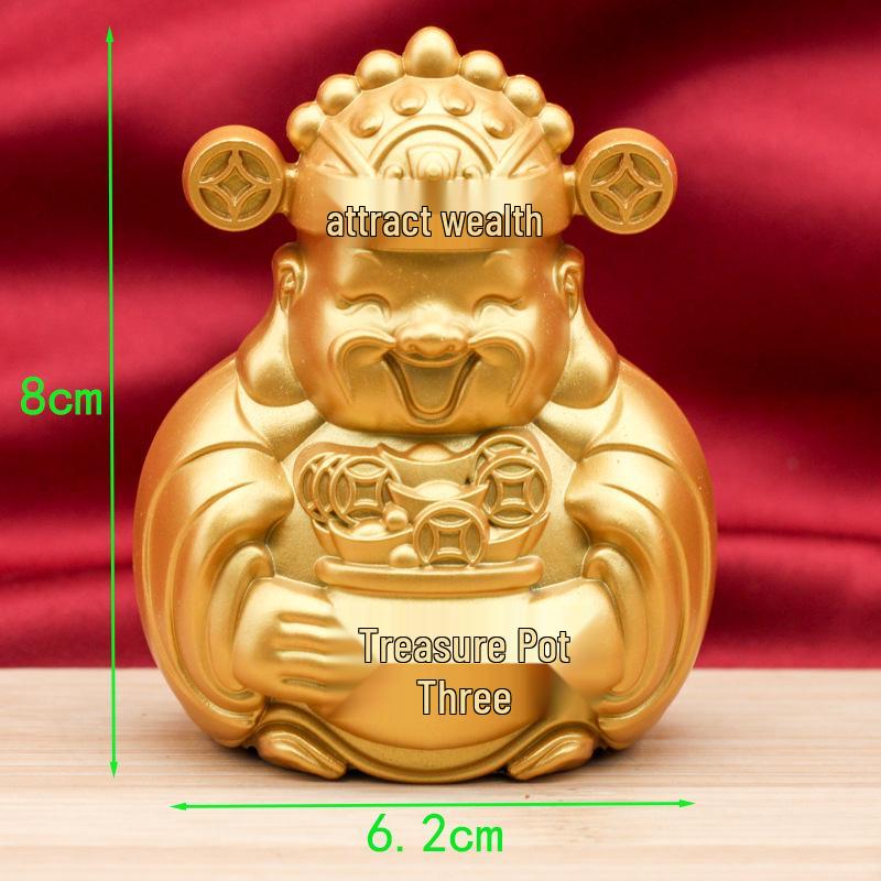 Smiling God of Wealth Figurine for Home or Shop: Attract Prosperity with Treasure Pot