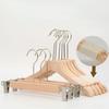 Korean Version Unpainted Hangers Natural Wood Women Suits Clip Tie Rope Clothing Store Wardrobe Coat Support Pants Rack 10PCS