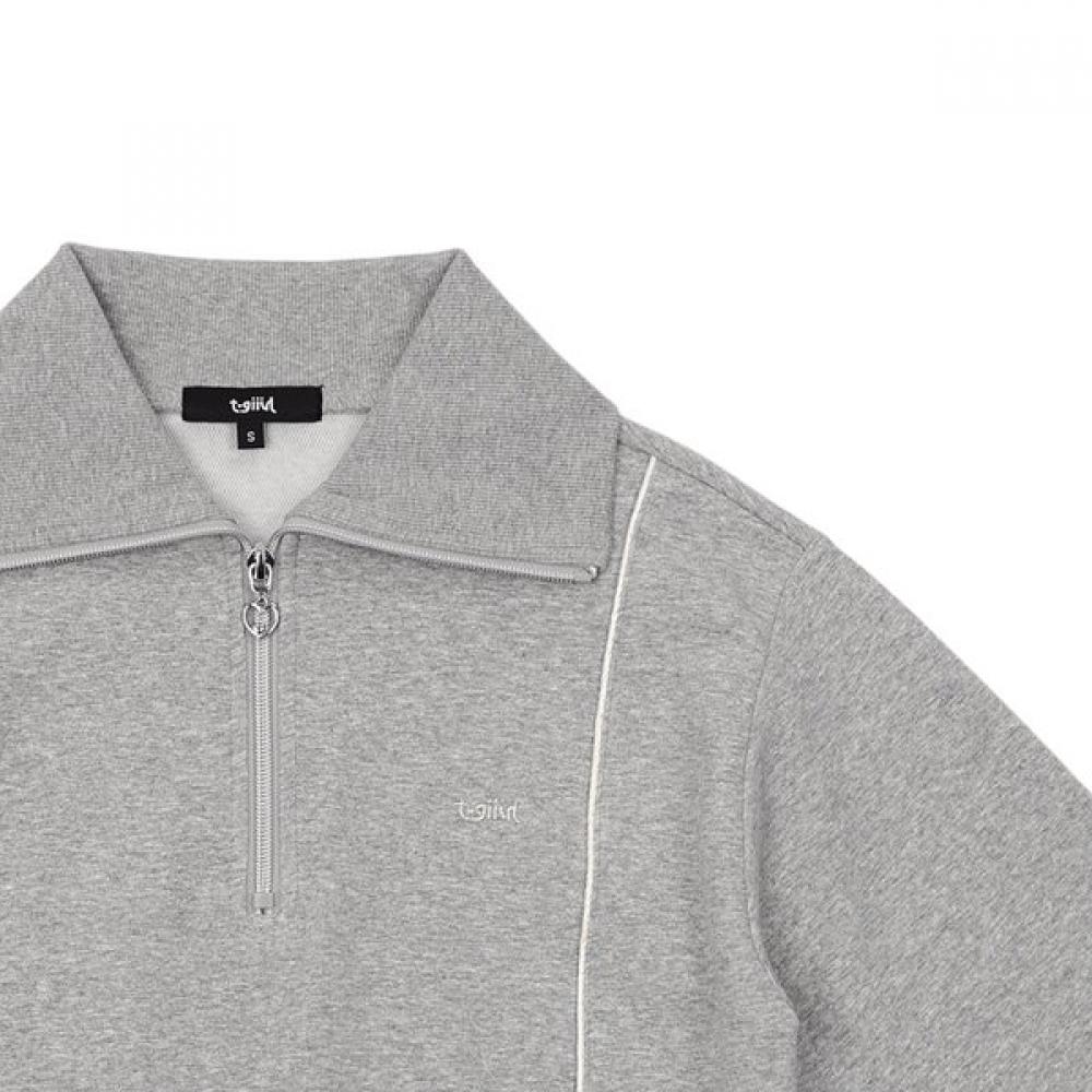 Tiffany Gray Half Zip Sweatshirt T54uat040