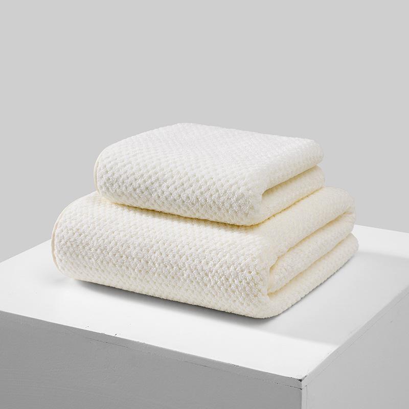 Large Size Bath Towels Set 90×170cm Pineapple Lattice Pattern Microfiber Material, Soft and Comfortable, Good Water Absorption