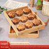 Bamboo Rectangular Wooden Tray for Bread, Cake, Pastry, and Food Display.