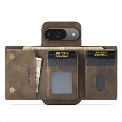 DG.MING M1 Series for Google Pixel 10 Pro/Pixel 10 Case Kickstand PU Phone Cover with Detachable Wallet