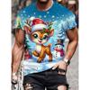Men's Christmas Family Holiday Graphic T-Shirt Short Sleeve Crew Neck Casual Tshirts Top With Santa Hats Santa Claus Design Tees