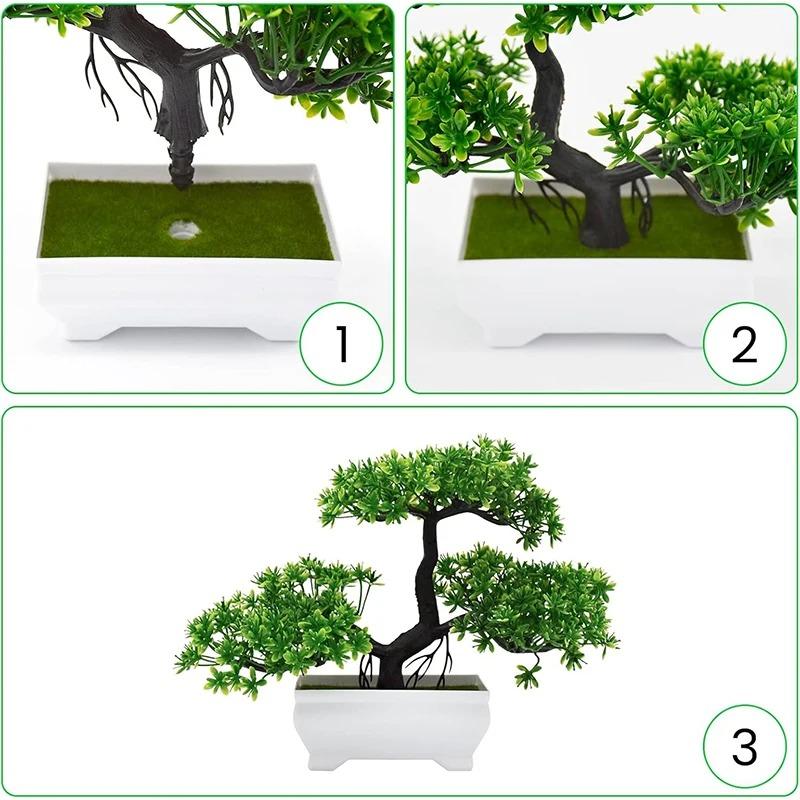 Artificial Bonsai Plastic Bionic Plant Indoor Small Simulation Plant Decoration Garden Desk Home Office Bathroom Room Decoration