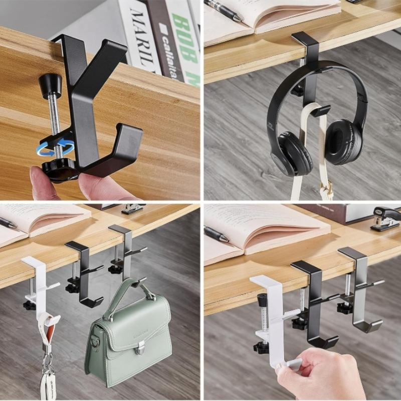 2pcs Multi-functional Fireplace Garland Stocking Hooks, Adjustable,with Anti-Slip Pads,No Drill Hangers for Holiday Decorations