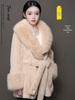 2025 Fall/Winter Plush Coat: Thick, Warm, and Slim-Fit with Belt & Large Fur Collar