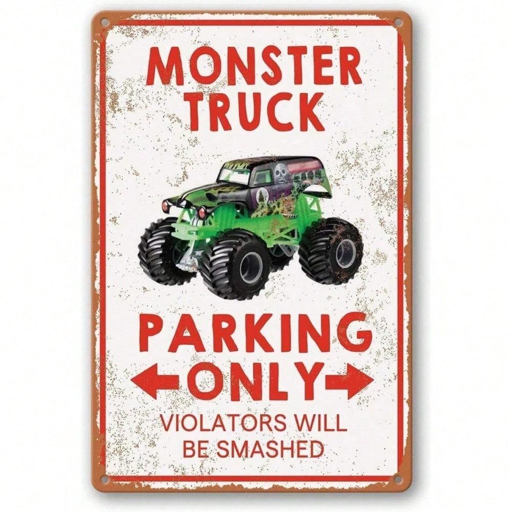 Vintage Monster Jam Truck Metal Tin Sign Wall Art Birthday Gift Kids Teen Room Decor