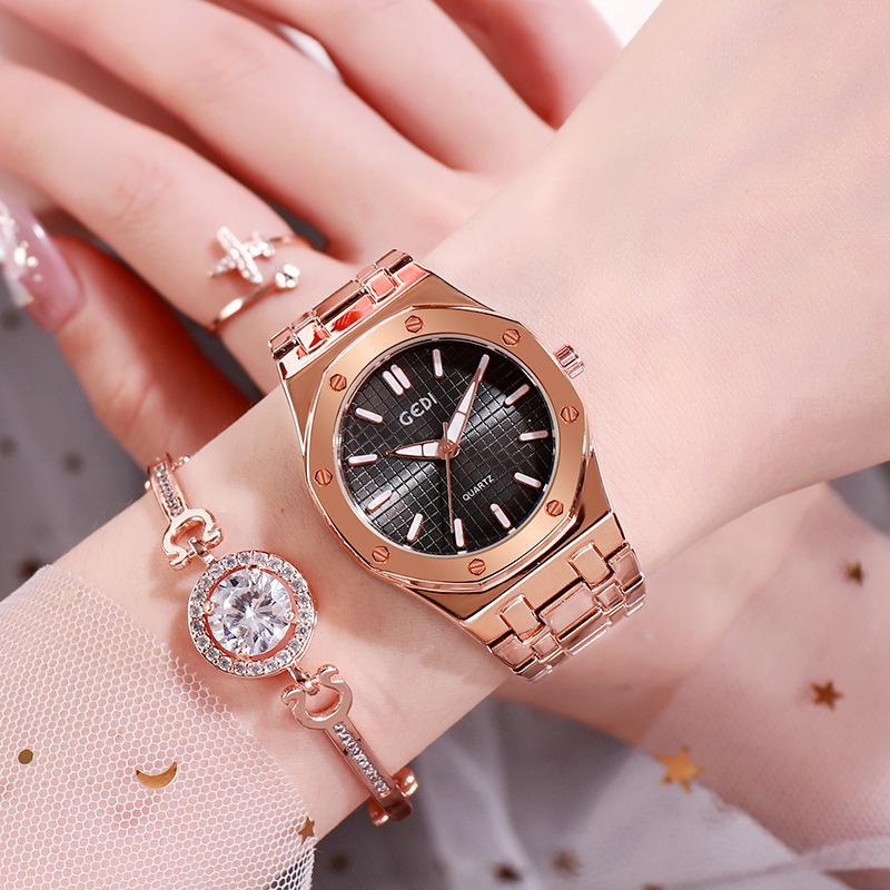 Fashion Atmospheric Steel Belt Women S Watch With Casual Waterproof Quartz Watch