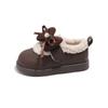 Children's Cotton Shoes Winter New Style Girls' Fleece-Lined Warm Baby Shoes Little Girls' Bowknot Princess Cotton Boots Trendy