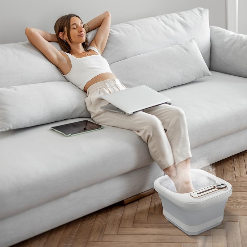 Con rulli riscaldanti e massaggianti, vasca idromassaggio per i piedi pieghevole, kit per pedicure per i piedi, vasca idromassaggio per i piedi con controllo della temperatura, pediluvio