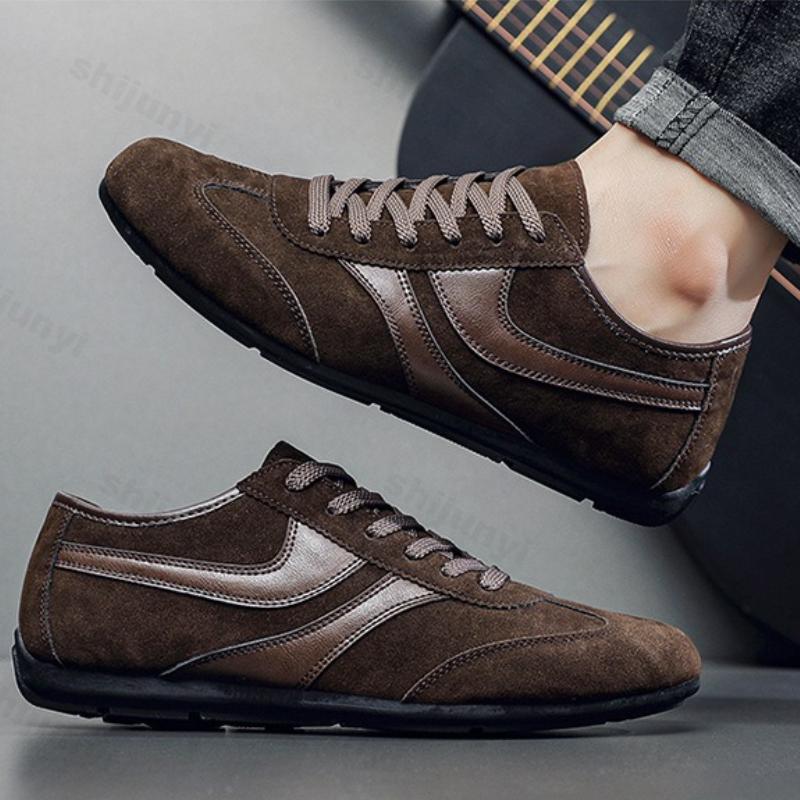 Vintage Men's Flats Spring Autumn New Fashion Cross Tied Non Slip Sneakers Lightweight Comfortable Non Slip Outdoor Casual Shoes