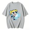 2026 Sommer Niedliche Powerpuff Girls Familien-Matching T-Shirts Cartoon-Druck Baumwoll-T-Shirts Lässige Kurzarm-Oberteile für Kinder und Erwachsene