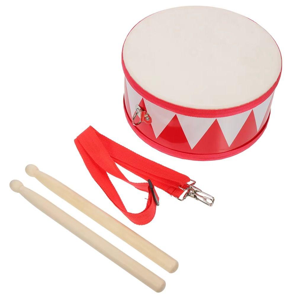 Double Sided Musical Instrument Toys Montessori Wood Kids Drum Toys  Children Preschool