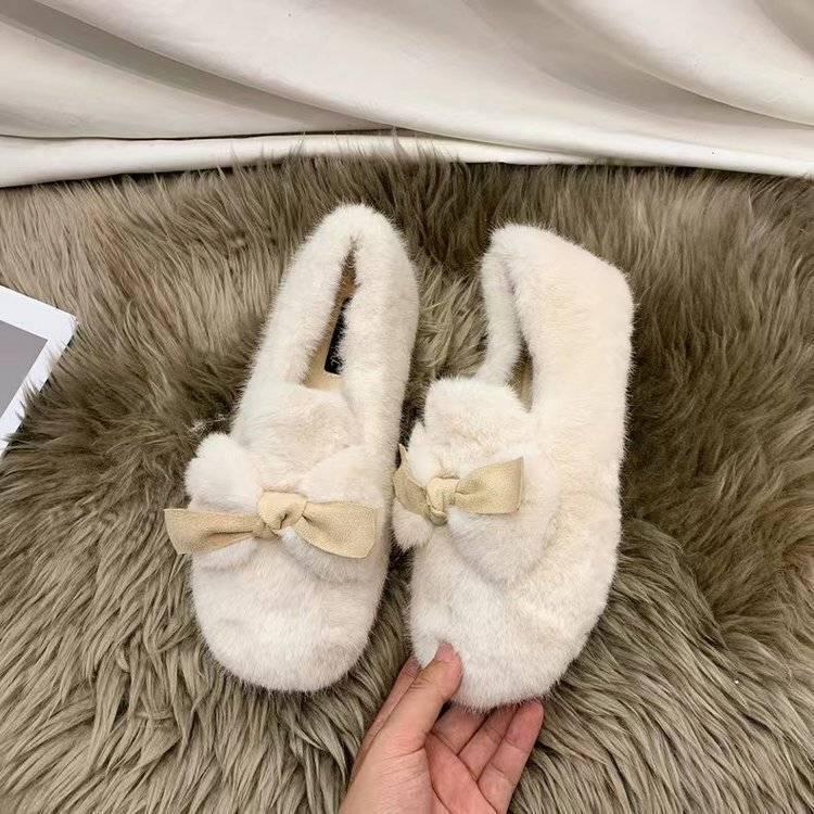 2025 Damen Fleecegefütterte Pelz Slipper Loafer - Feenstil Winterwärme